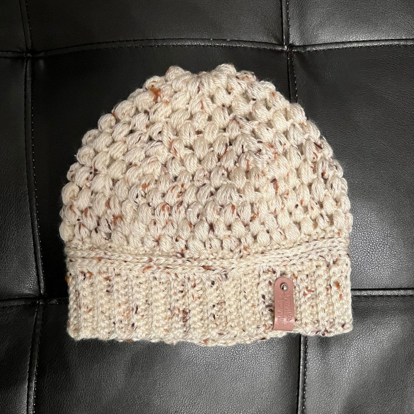 Crochet off-white hat for woman/teenage girl, or child. Fall or winter weather trendy crochet beanie hat. Other colors available - Lilly Grace Sparkle Boutique