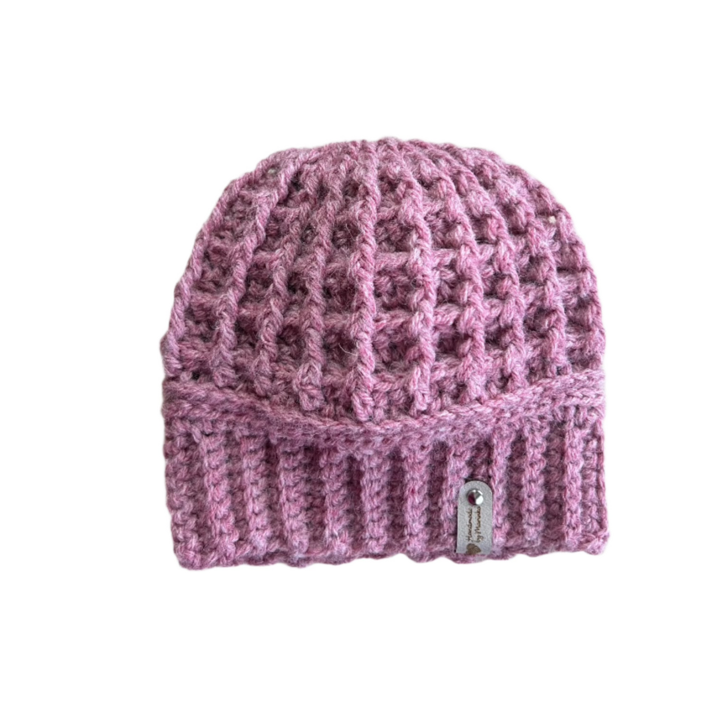 Crochet hat for baby girl- mauve pink color- wool blend