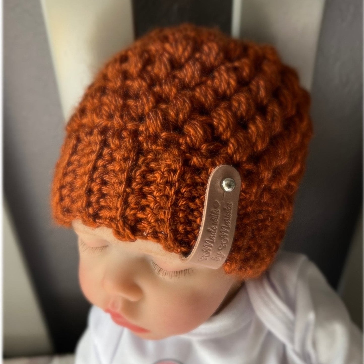 Hat for baby in pumpkin spice or orange color hat, handmade crochet fall hat, various sizes winter hat - Lilly Grace Sparkle Boutique