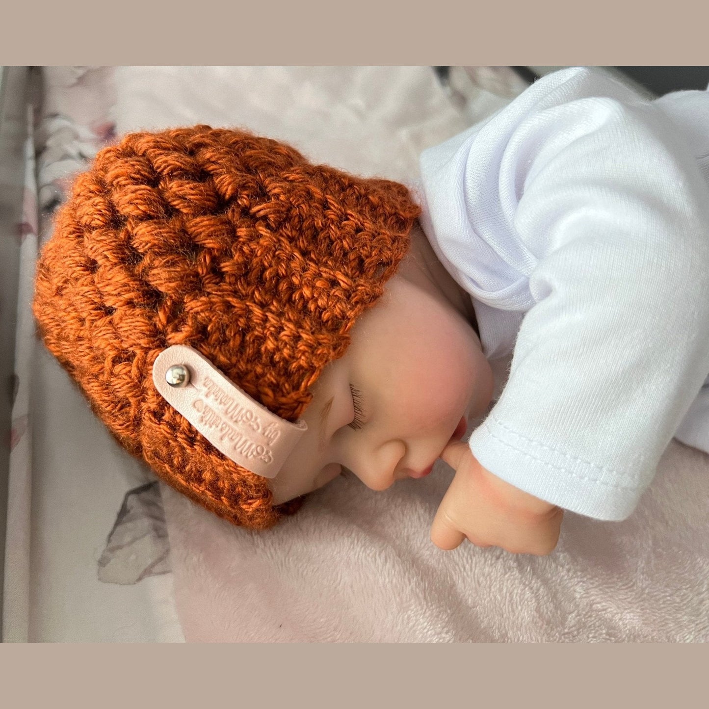 Hat for baby in pumpkin spice or orange color hat, handmade crochet fall hat, various sizes winter hat - Lilly Grace Sparkle Boutique