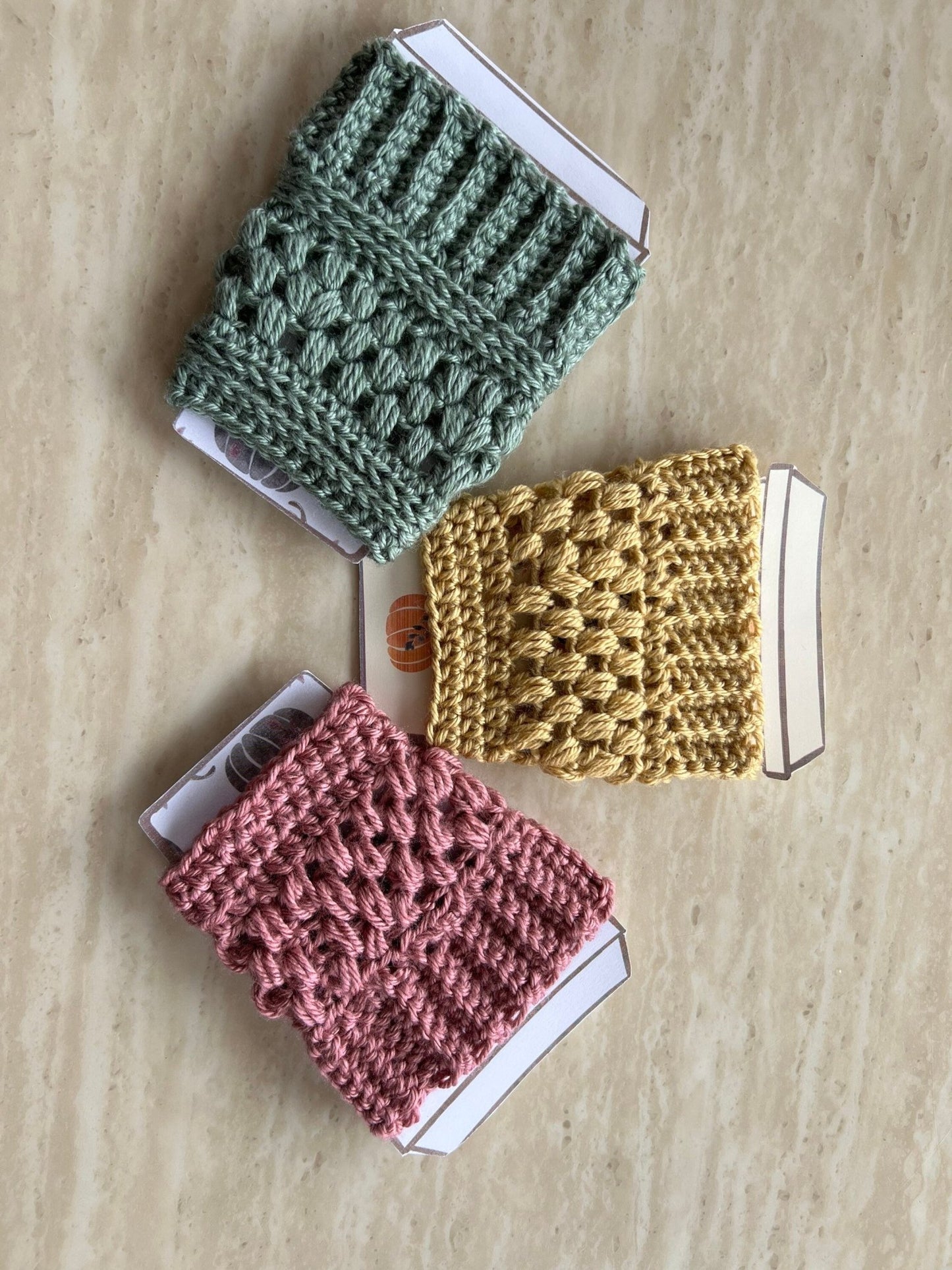 Sage green coffee cup cozy crochet- drink cozy-cup sleeve- iced coffee cozy -coffee cup sleeve- coffee lover gift-mom gift-Mother’s Day gift - Lilly Grace Sparkle Boutique