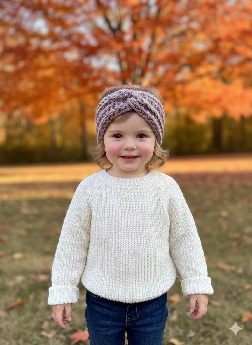 Warm and Soft Twisted Headband for Baby or Toddler - Purple