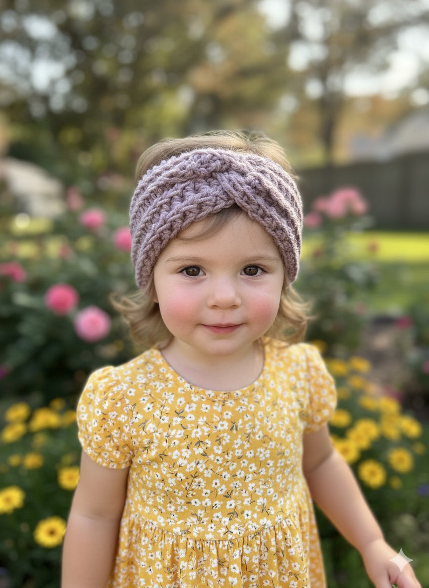 Warm and Soft Twisted Headband for Baby or Toddler - Purple