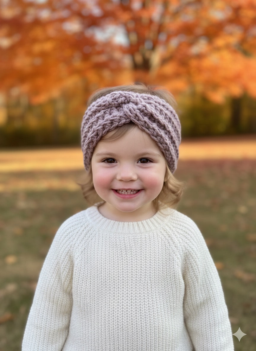 Warm and Soft Twisted Headband for Baby or Toddler - Purple