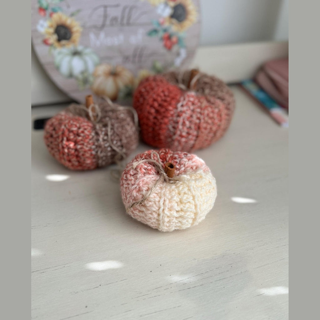 Fall decor for home, Crochet pumpkin decoration, handmade fall decor Thanksgiving decoration, Thanksgiving autumn photo prop - Lilly Grace Sparkle Boutique