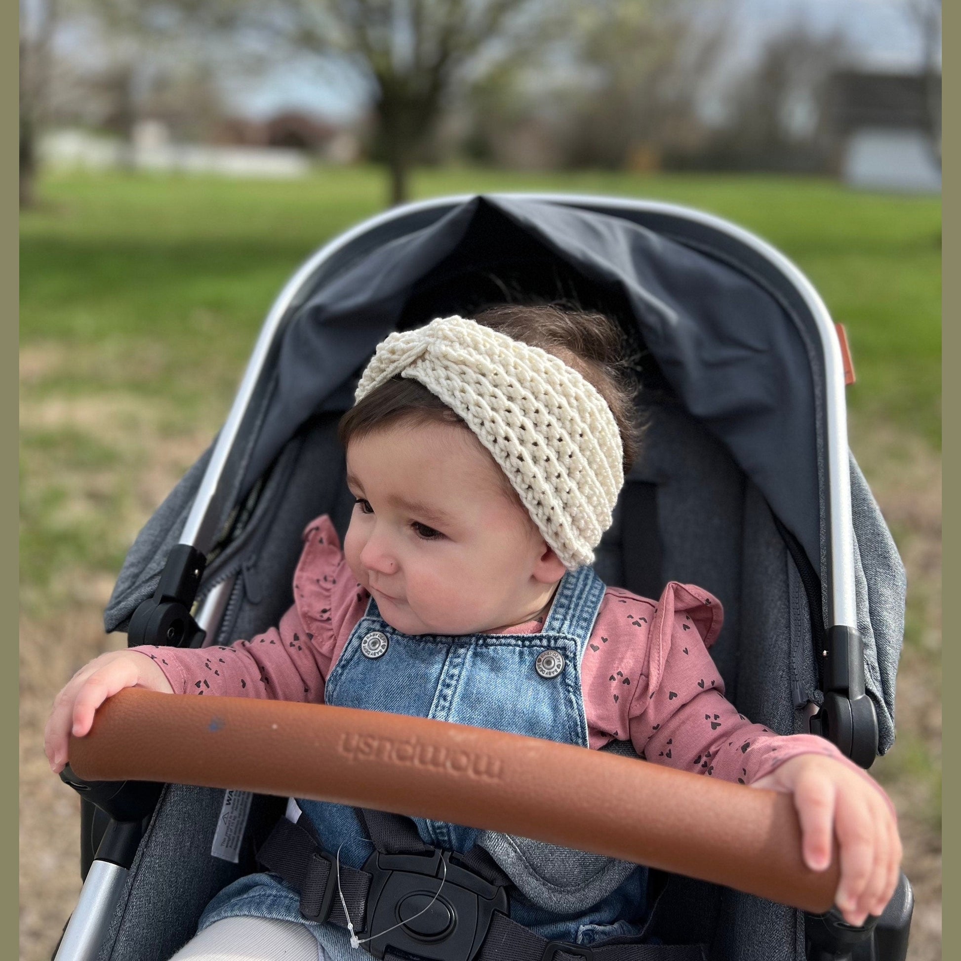 Pearl White -Crochet headband for girl or woman, boho style color headband, crochet headband for spring weather, various sizes