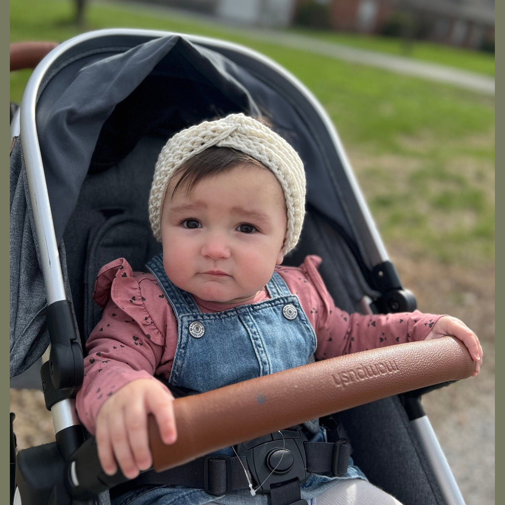 Pearl White -Crochet headband for girl or woman, boho style color headband, crochet headband for spring weather, various sizes