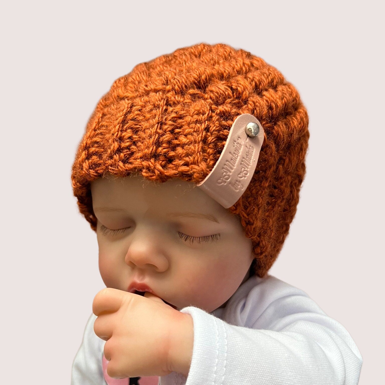 Baby hat in pumpkin spice color, handmade crochet hat, winter hat for baby, winer hat toddler, fall beanie hat, various sizes available