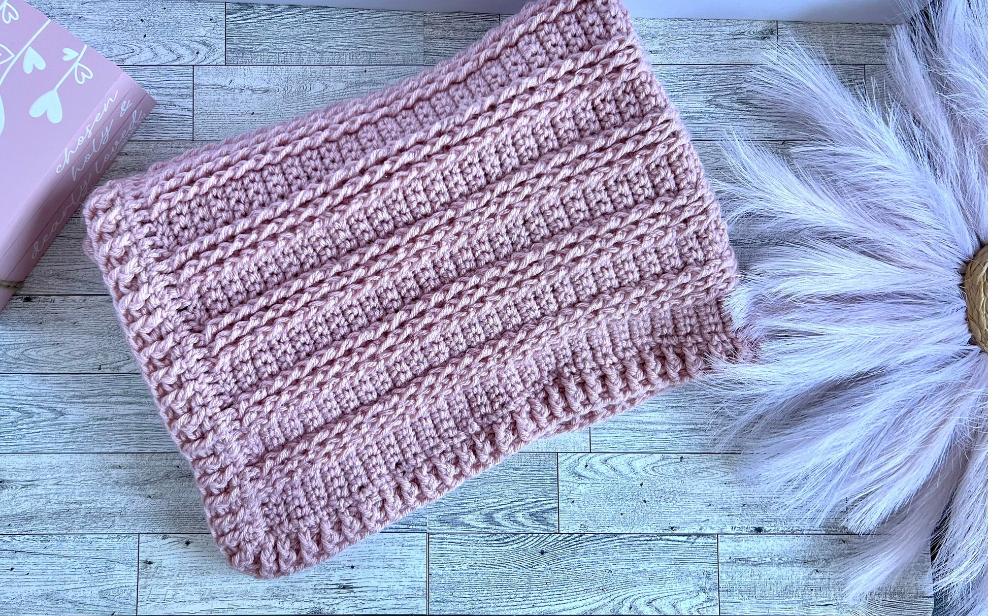 Cradle size baby blanket 31”x26”, dusty pink - blanket for baby girl - baby shower gift for baby girl, boho room decor, modern heirloom