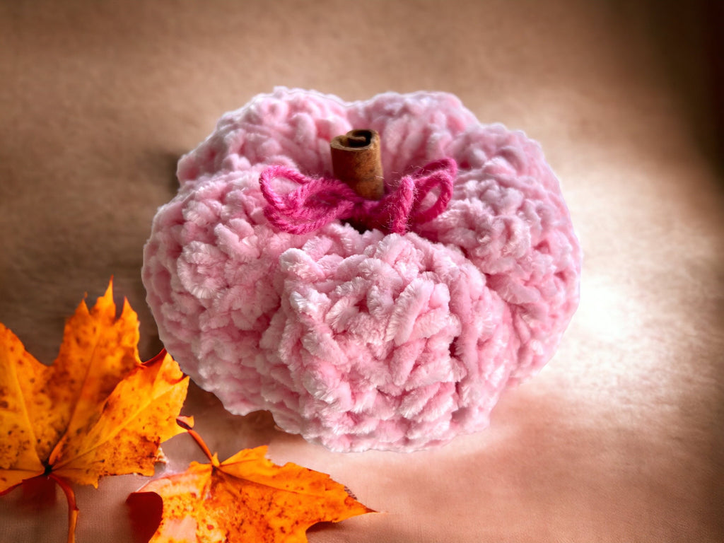 Small pink decorative pumpkin single or set Pink and white core Halloween fall decoration for teenage girl room