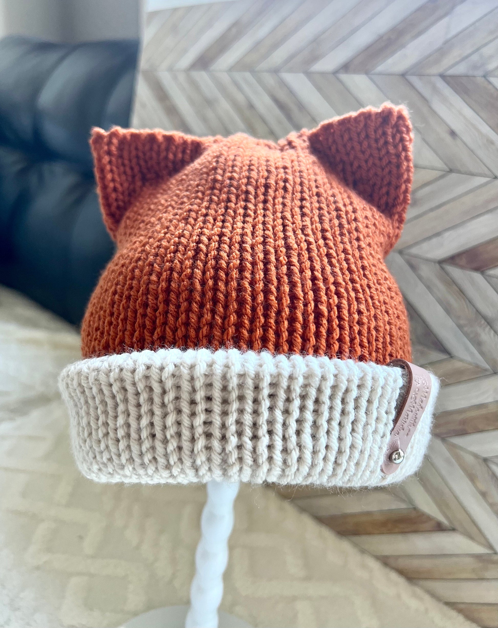 Baby Fox ears hat for baby or toddler fox ears winter hat Soft Knitted sly fox beanie hat, woodland tiny fox beanie hat