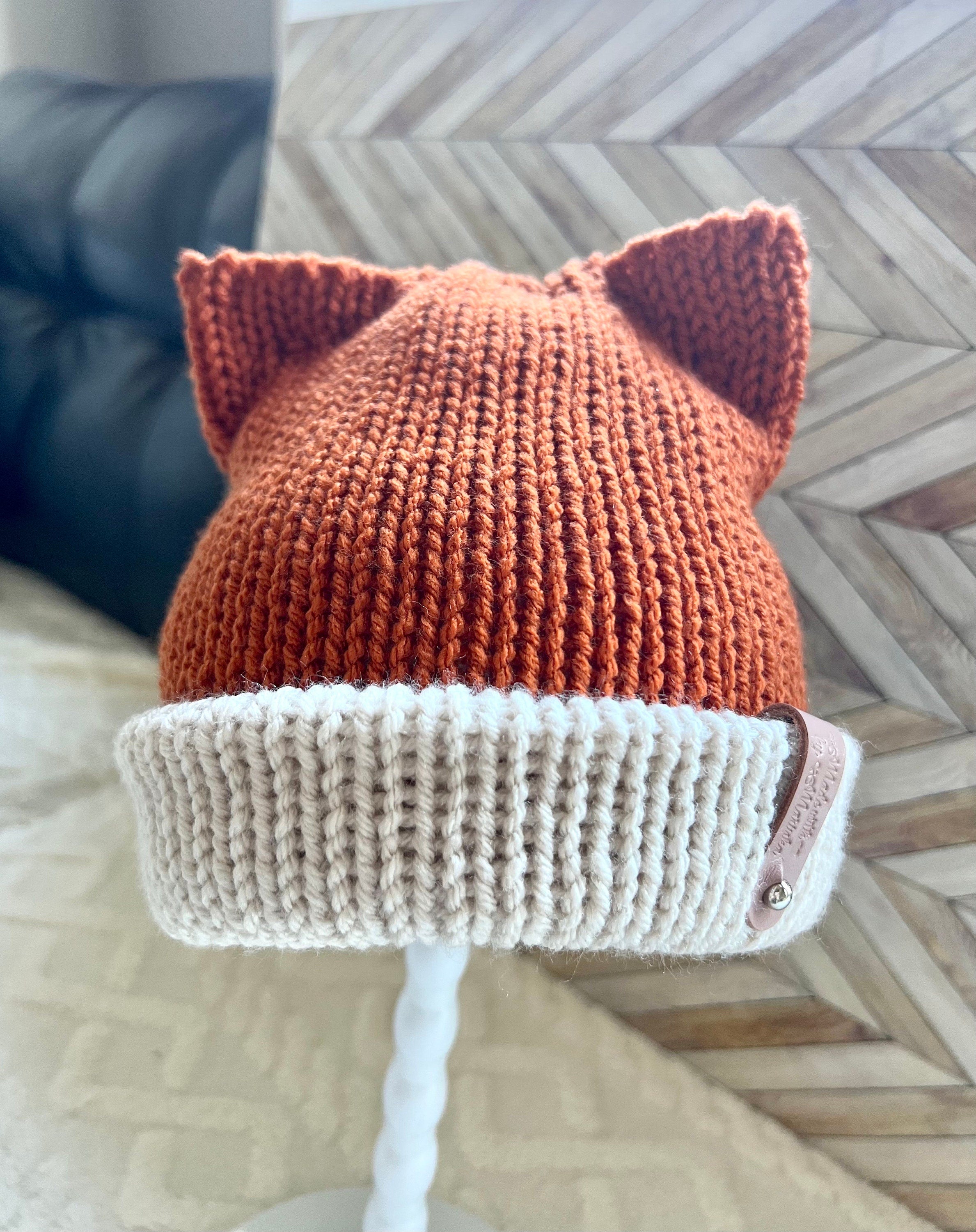Baby Fox ears hat for baby or toddler fox ears winter hat Soft Knitted sly fox beanie hat, woodland tiny fox beanie hat