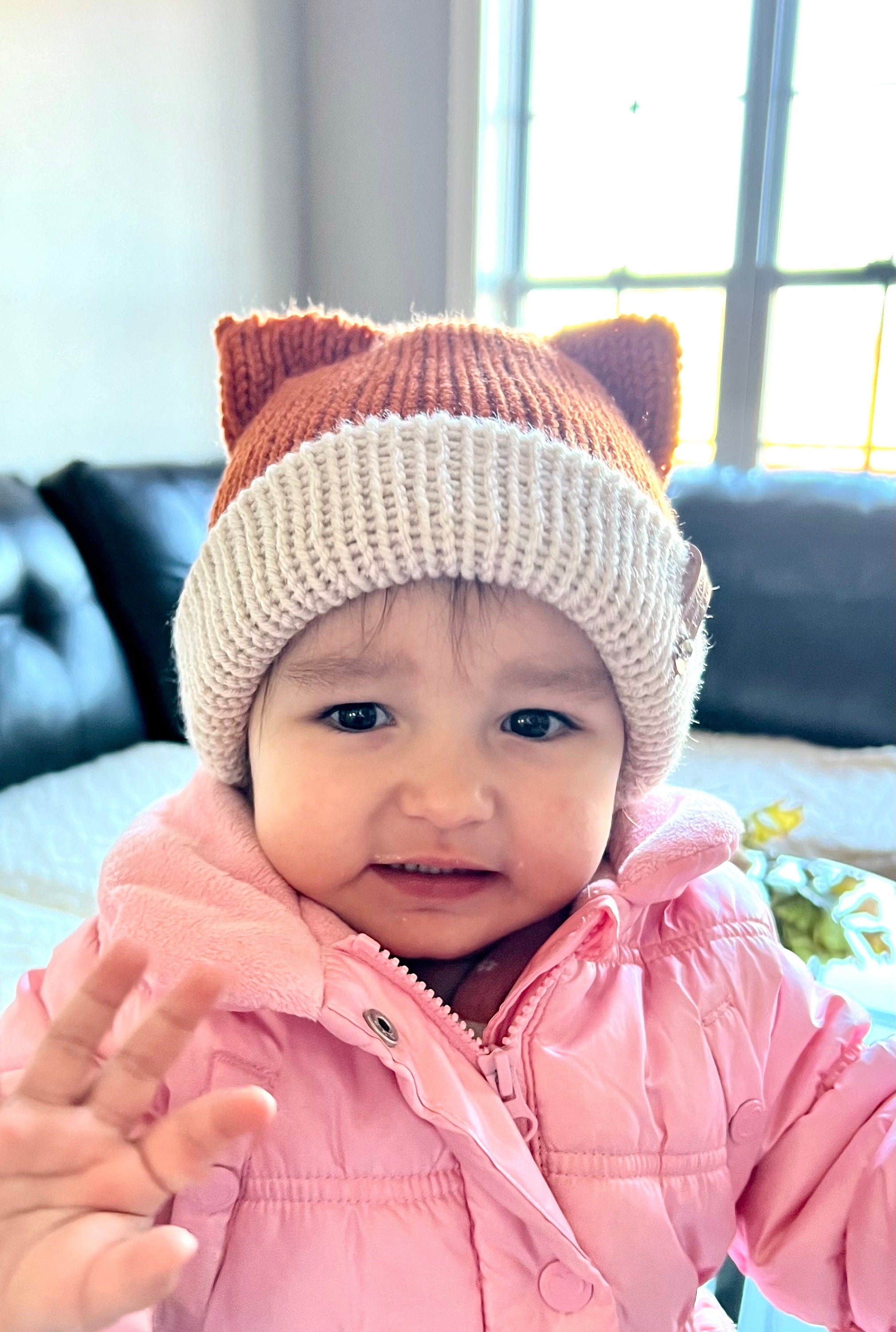 Soft Knitted Tiny Sly fox Beanie Hat