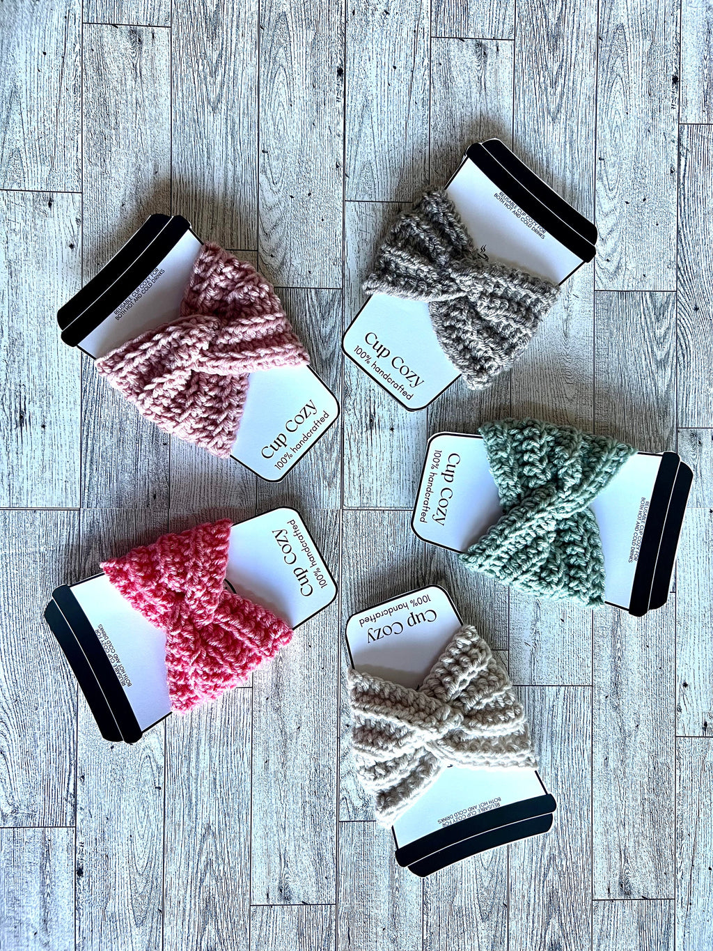 Reusable Coffee Cup Sleeve Cozy - rose pink - Handmade Crochet