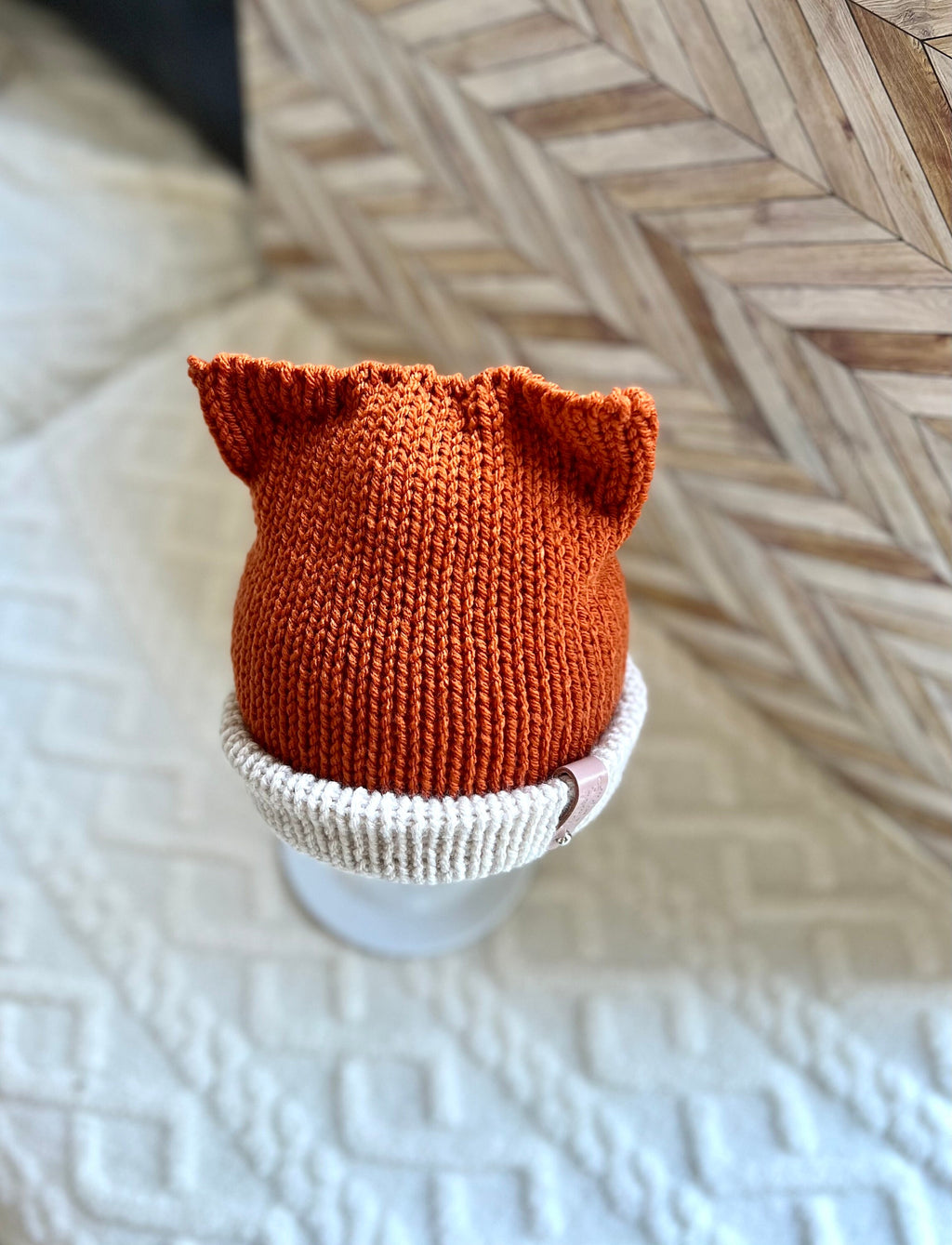 Baby Fox ears hat for baby or toddler fox ears winter hat Soft Knitted sly fox beanie hat, woodland tiny fox beanie hat