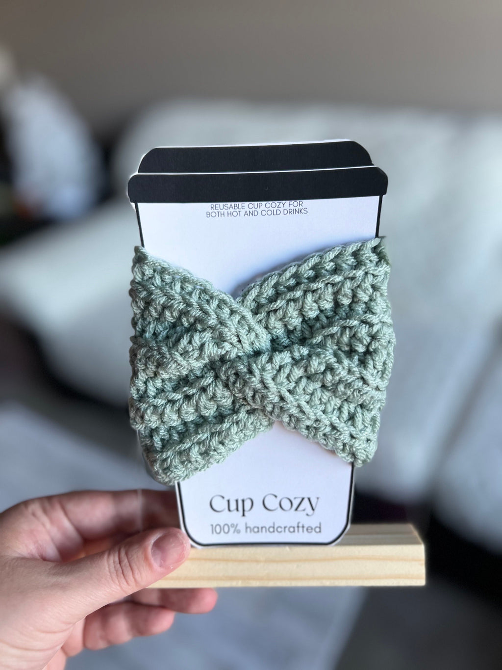 Reusable Coffee Cup Sleeve Cozy - rose pink - Handmade Crochet