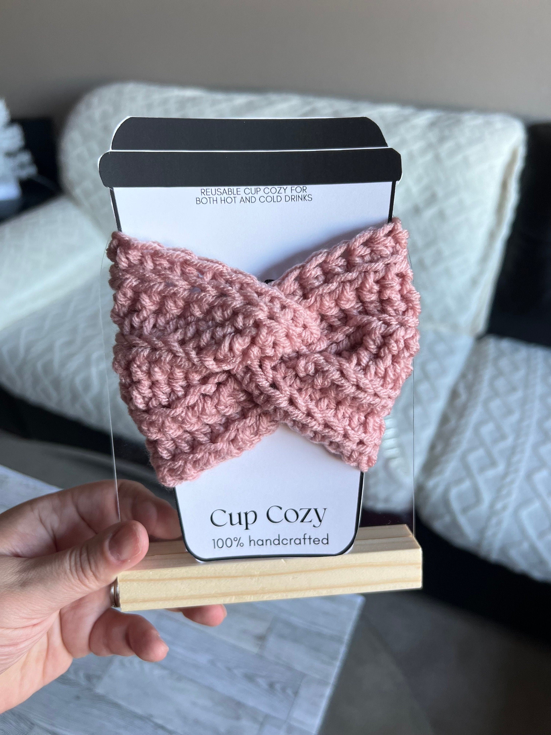 Reusable Coffee Cup Sleeve Cozy - rose pink - Handmade Crochet