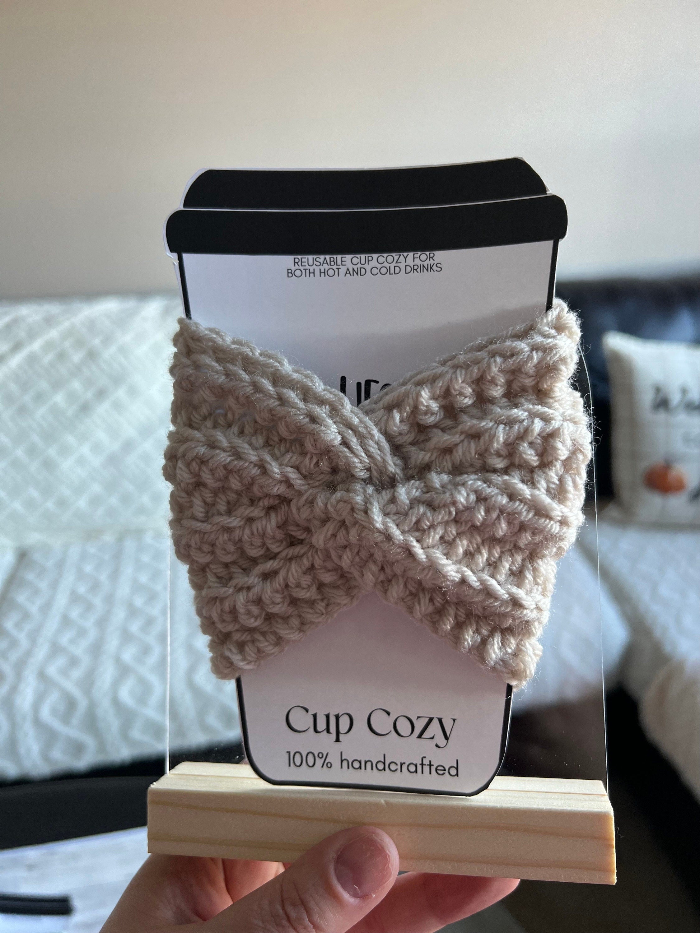Reusable Coffee Cup Sleeve Cozy - rose pink - Handmade Crochet
