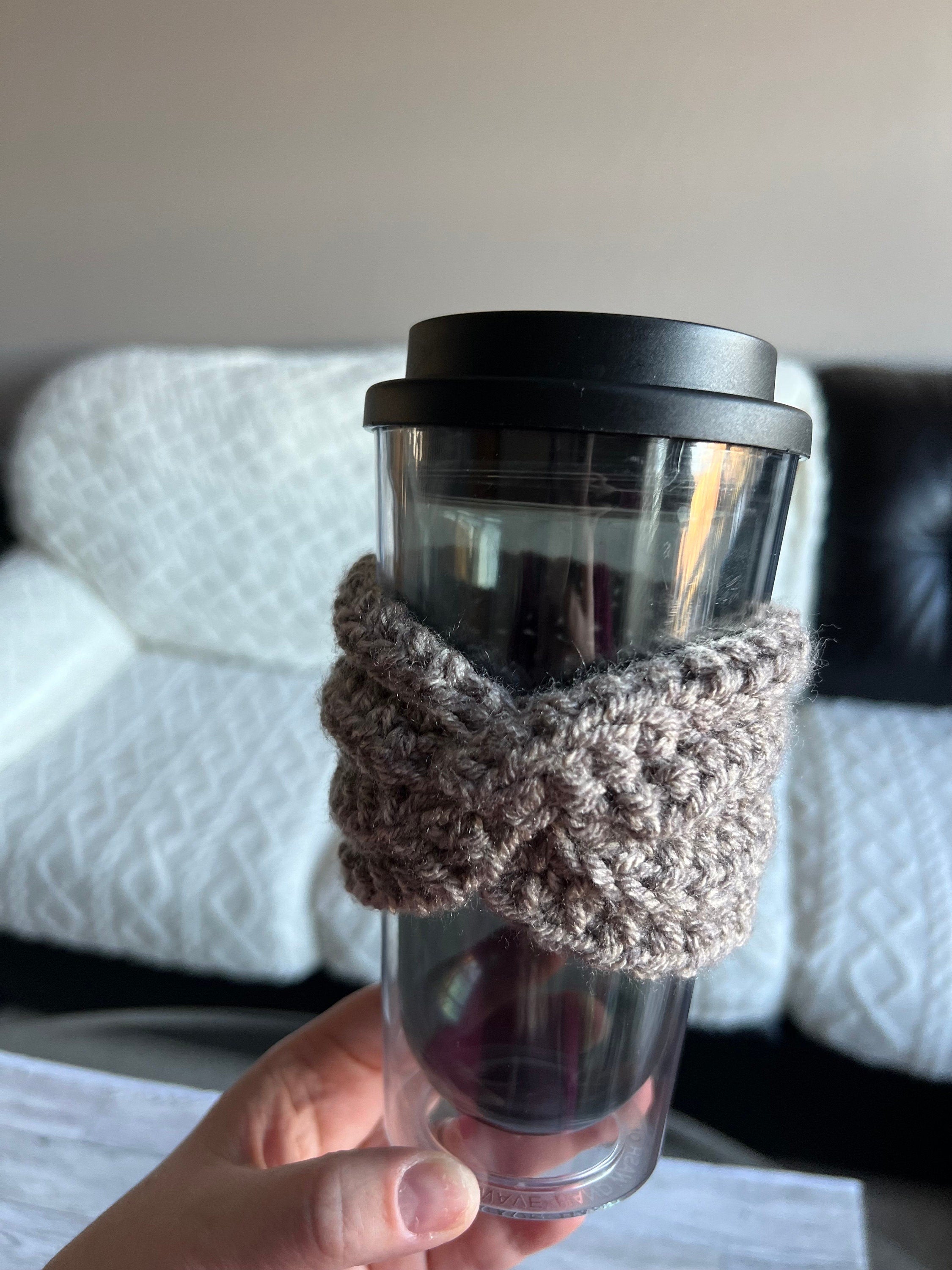 Reusable Coffee Cup Sleeve Cozy - rose pink - Handmade Crochet