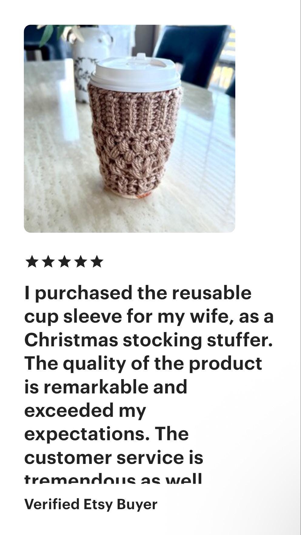 Reusable Coffee Cup Sleeve Cozy - rose pink - Handmade Crochet