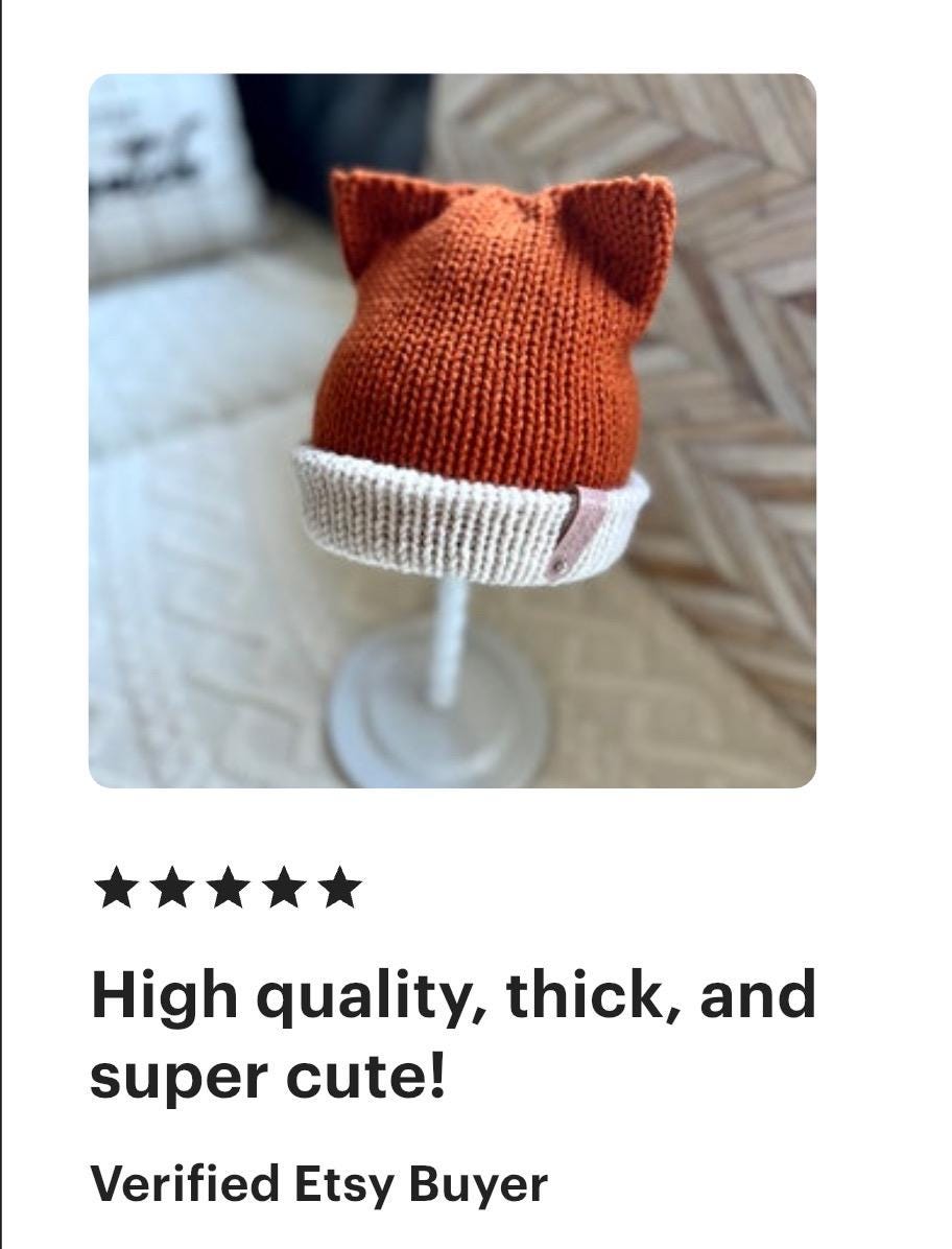 Baby Fox ears hat for baby or toddler fox ears winter hat Soft Knitted sly fox beanie hat, woodland tiny fox beanie hat