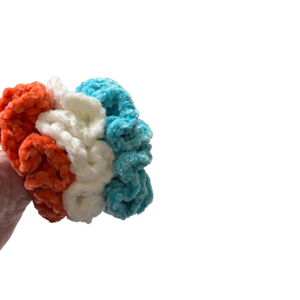 Chenille Scrunchie: Tropical Beach Hair Tie, Summer Accessory stocking stuffer