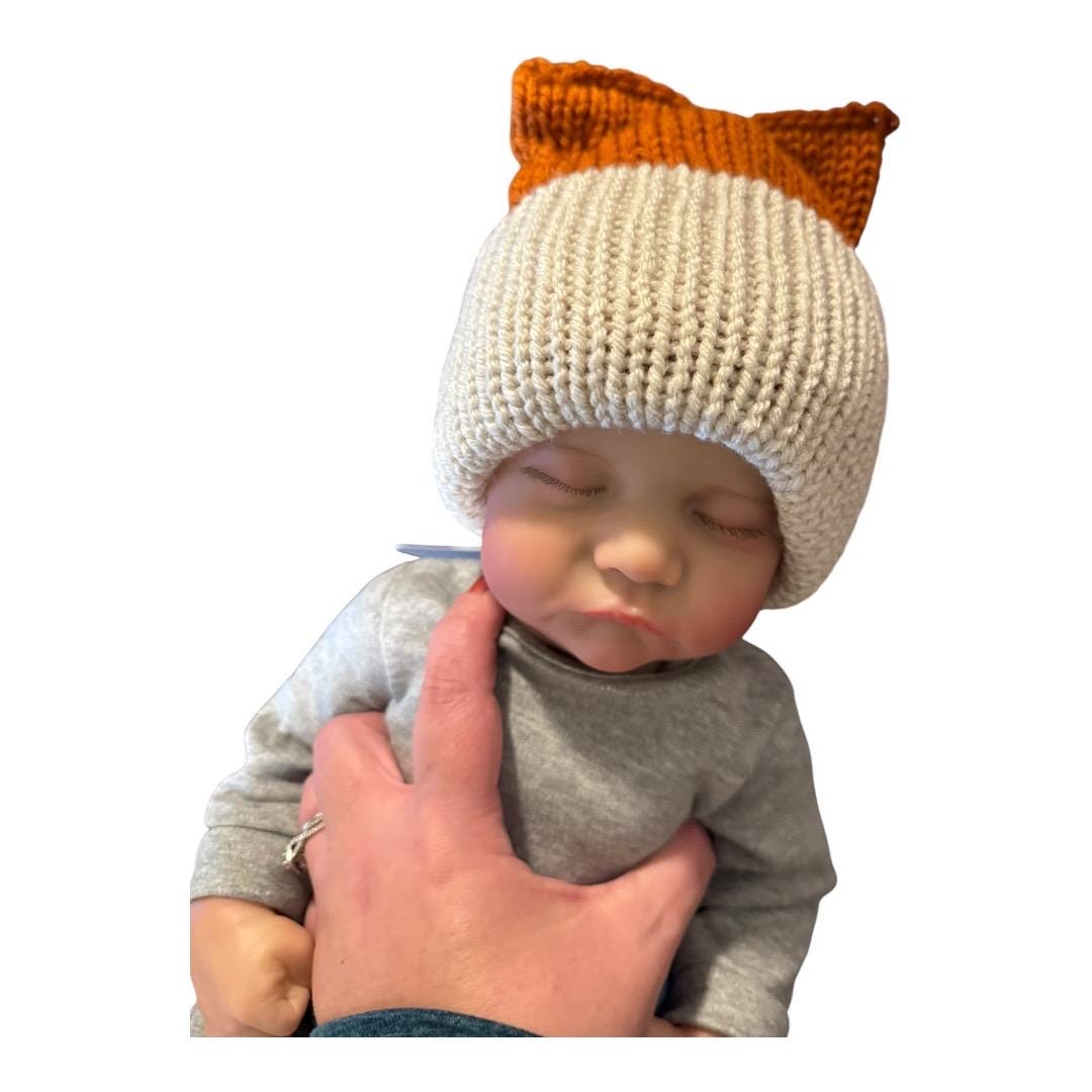 Baby Fox ears hat for baby or toddler fox ears winter hat Soft Knitted sly fox beanie hat, woodland tiny fox beanie hat