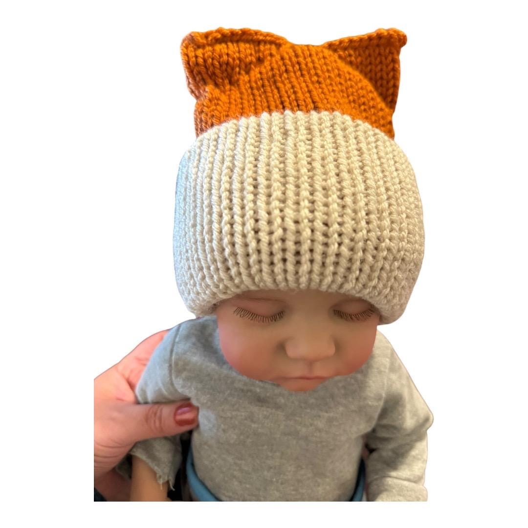 Soft Knitted Tiny Sly fox Beanie Hat