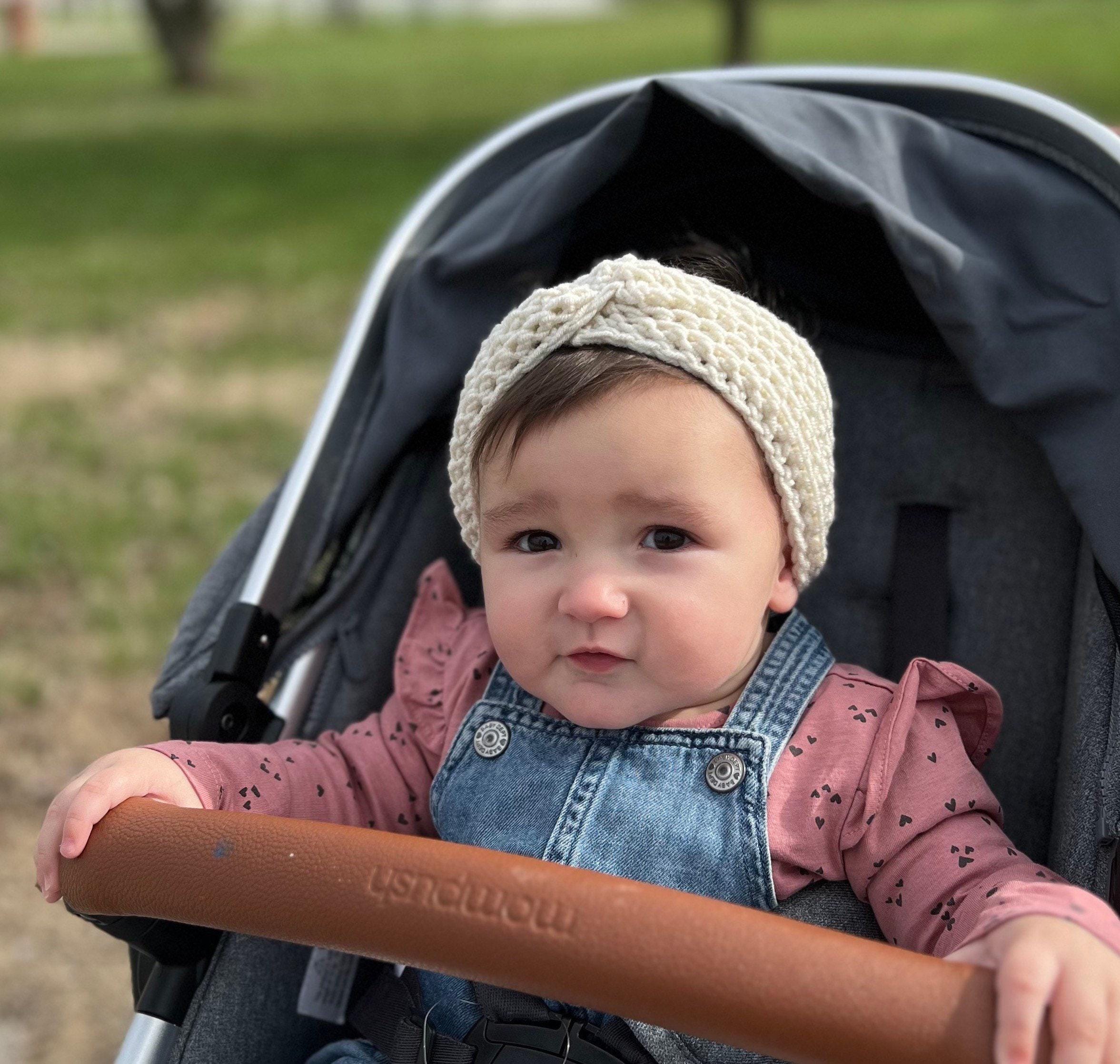 Baby Toddler Crochet Headband- Handmade - Pearl White
