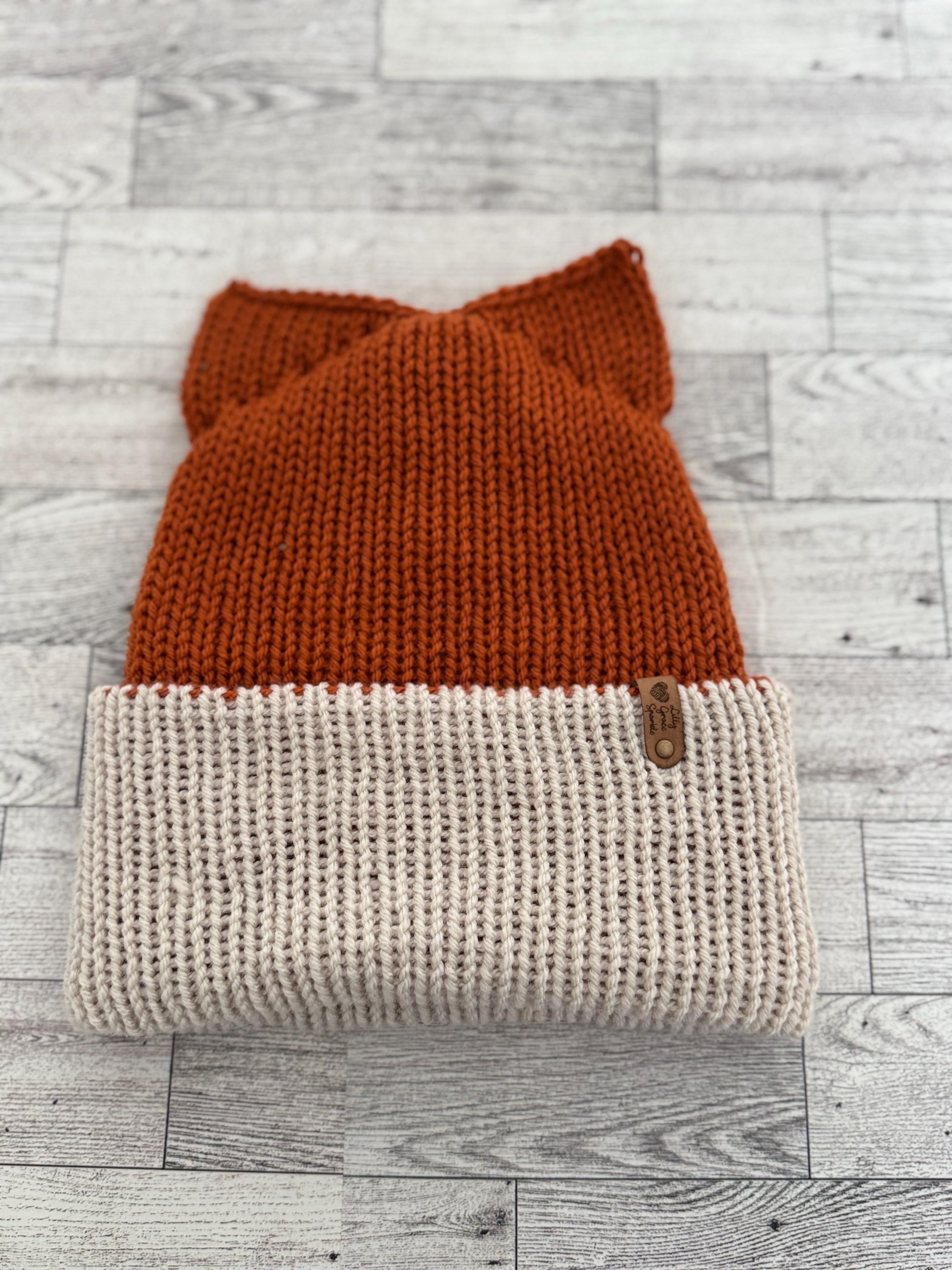 Fox Ears knitted beanie hat Adult Size Winter Hat Soft Knitted double layer