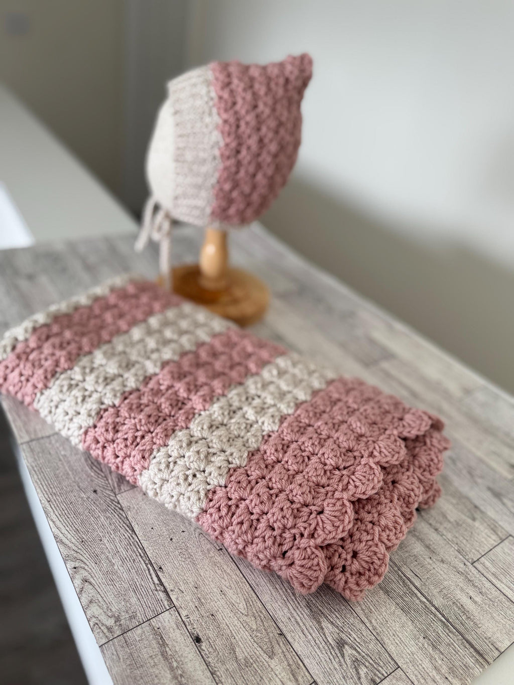 Handmade Baby blanket Crib small baby girl blanket 35”x25” cradle blanket