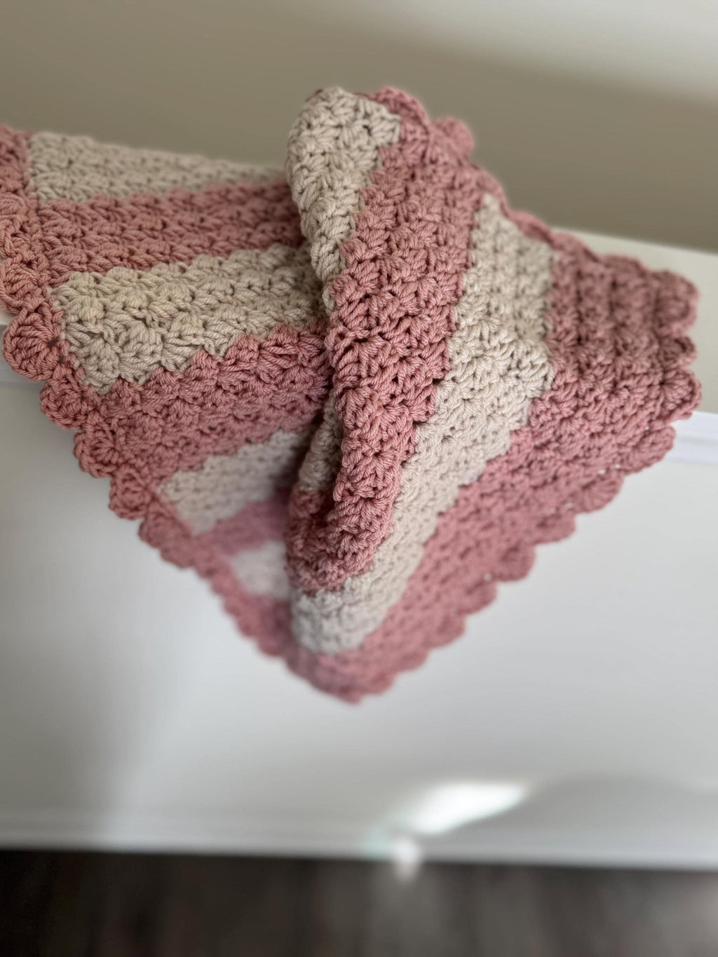 Handmade Baby blanket Crib small baby girl blanket 35”x25” cradle blanket