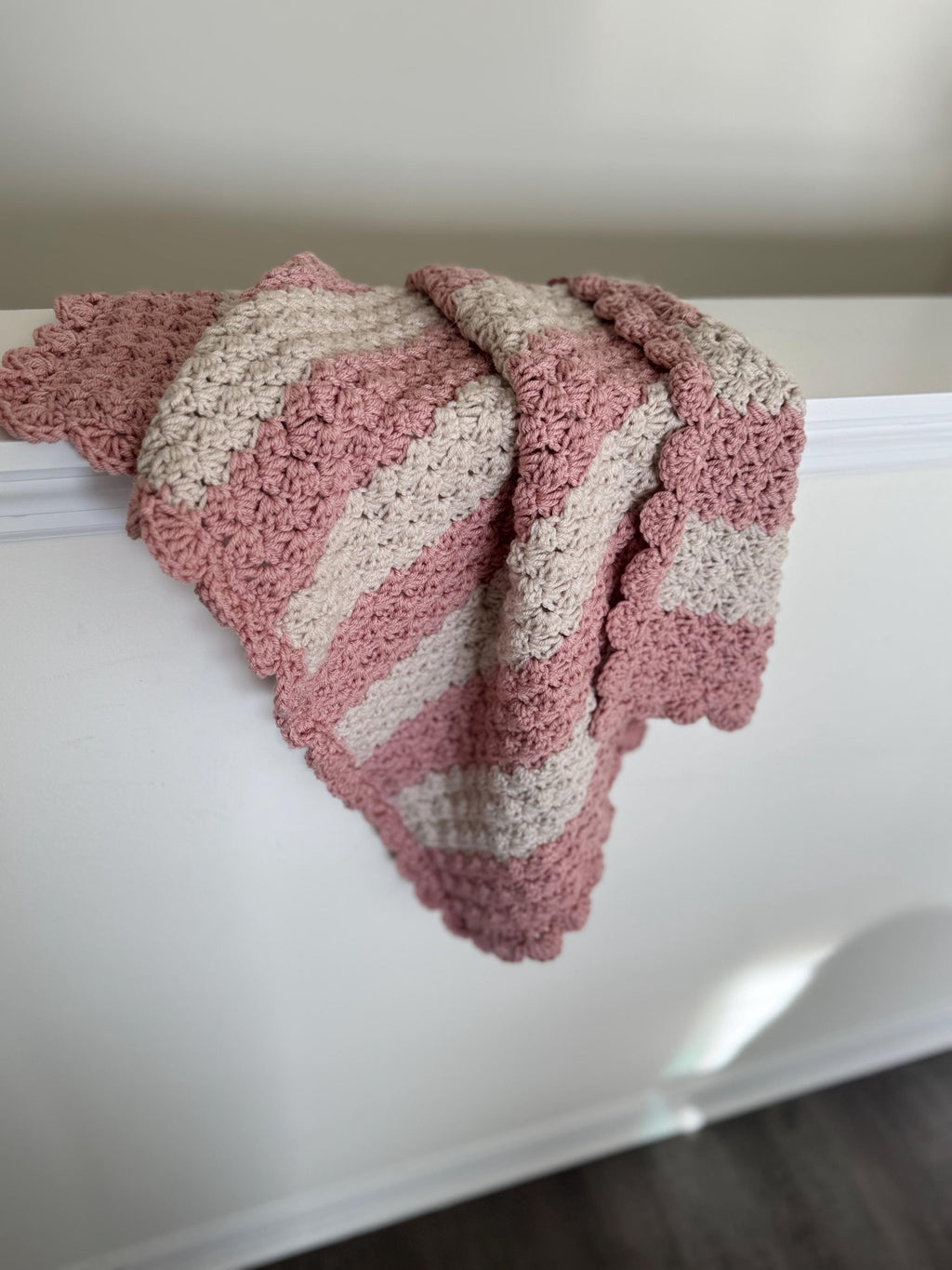 Handmade Baby blanket Crib small baby girl blanket 35”x25” cradle blanket