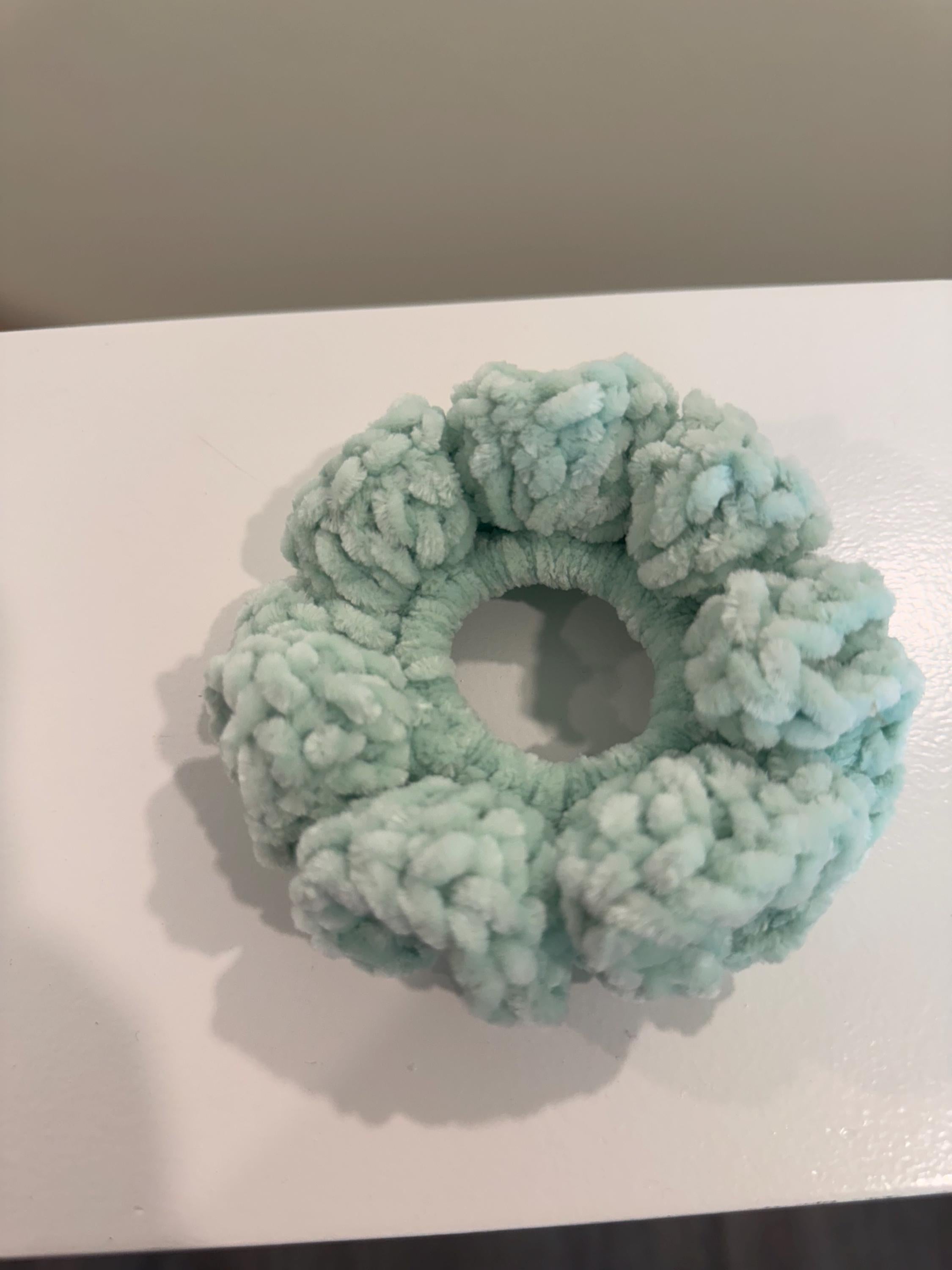 Handmade Gift Idea Mint Scrunchie Hair Tie Nurse Appreciation Present Birthday Gift Option Stocking Stuffer Idea Small Token Gift Velvet Yarn Material Soft Elastic Band Green Color Accessory Daily Hair Solution Women Girls Teens Perfect