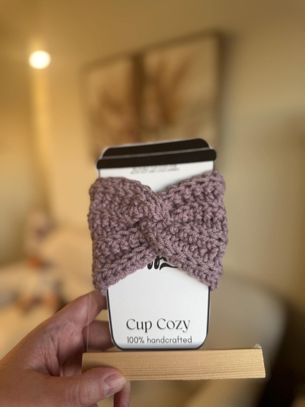 Coffee Cup Cozy - light lavender purple