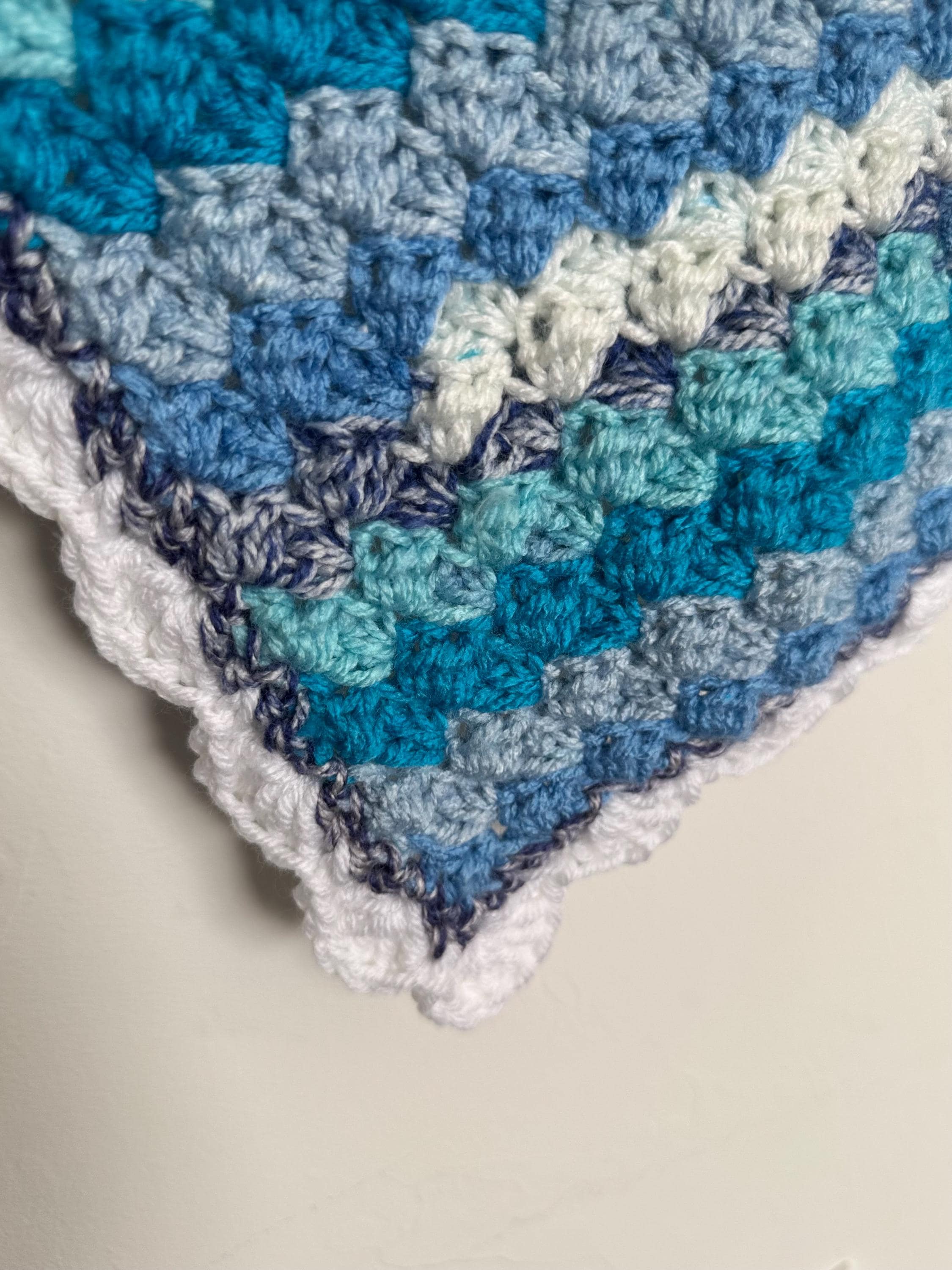 Gift Set for newborn Handmade Crochet Beanie Hat and Car Seat Size Blanket 29”x21”