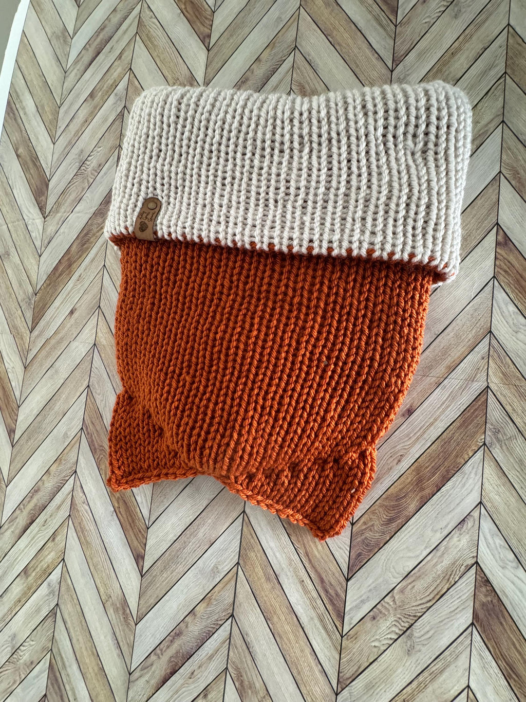 Fox Ears knitted beanie hat Adult Size Winter Hat Soft Knitted double layer