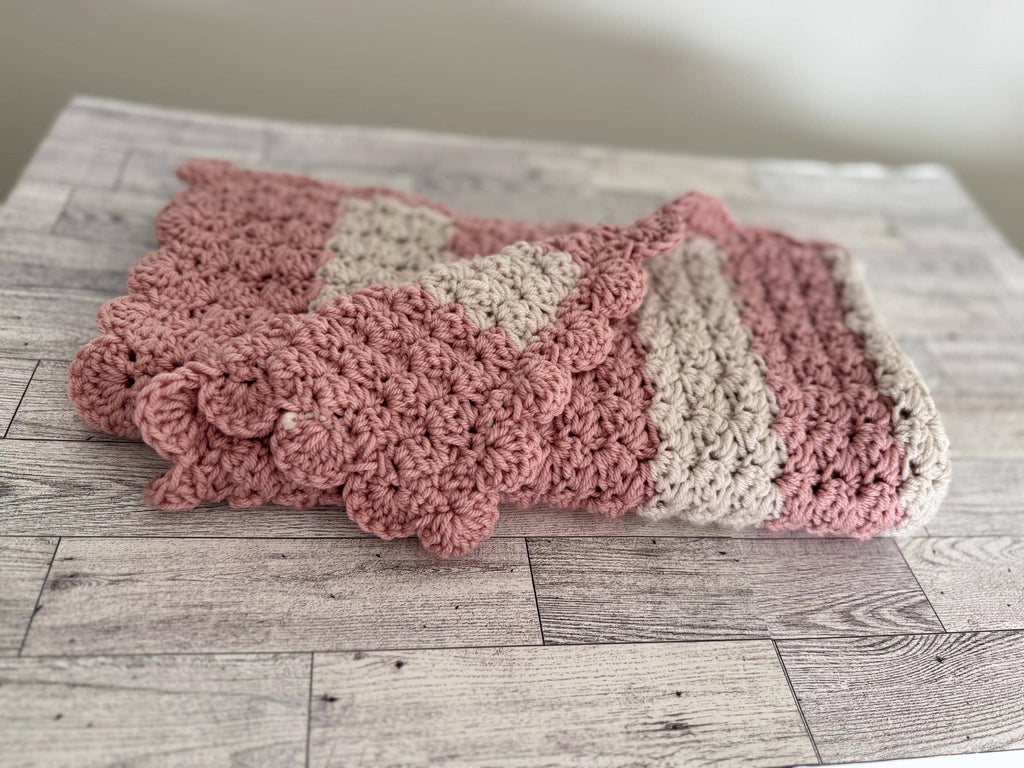 Gift Set Baby Shower Handmade Crochet Pixie Hat and Crib Size Blanket Newborn Keepsake Neutral Crochet Baby Set