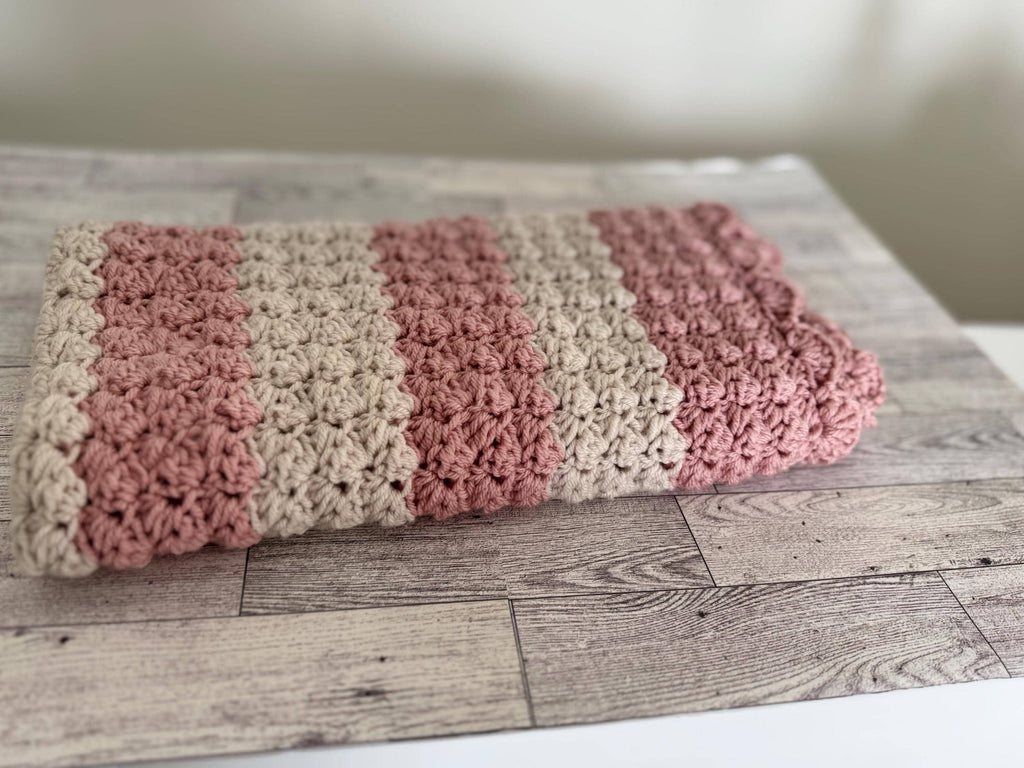 Handmade Baby blanket Crib small baby girl blanket 35”x25” cradle blanket