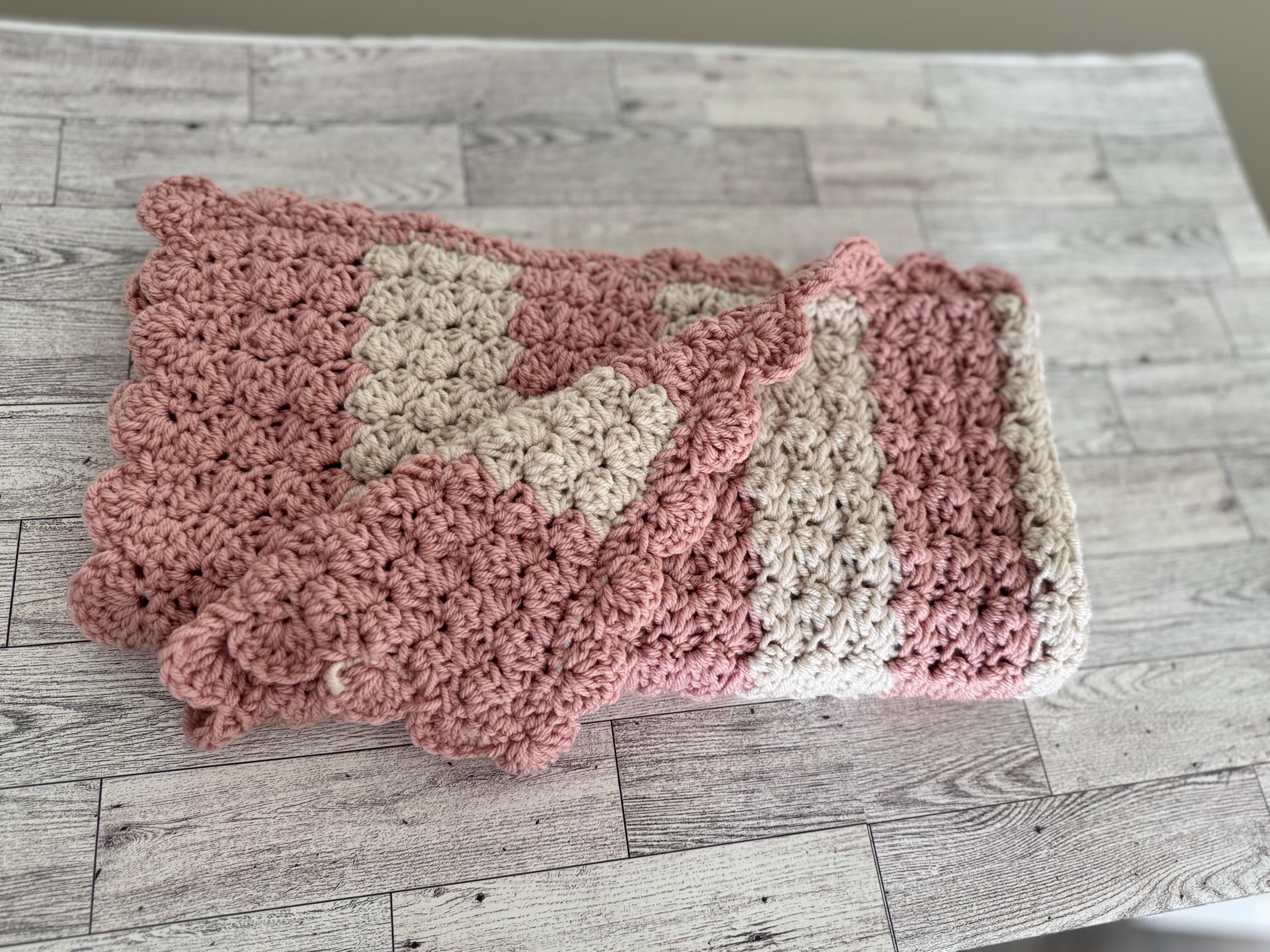 Handmade Baby blanket Crib small baby girl blanket 35”x25” cradle blanket