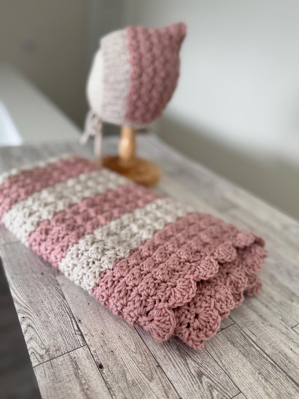 Handmade Baby blanket Crib small baby girl blanket 35”x25” cradle blanket