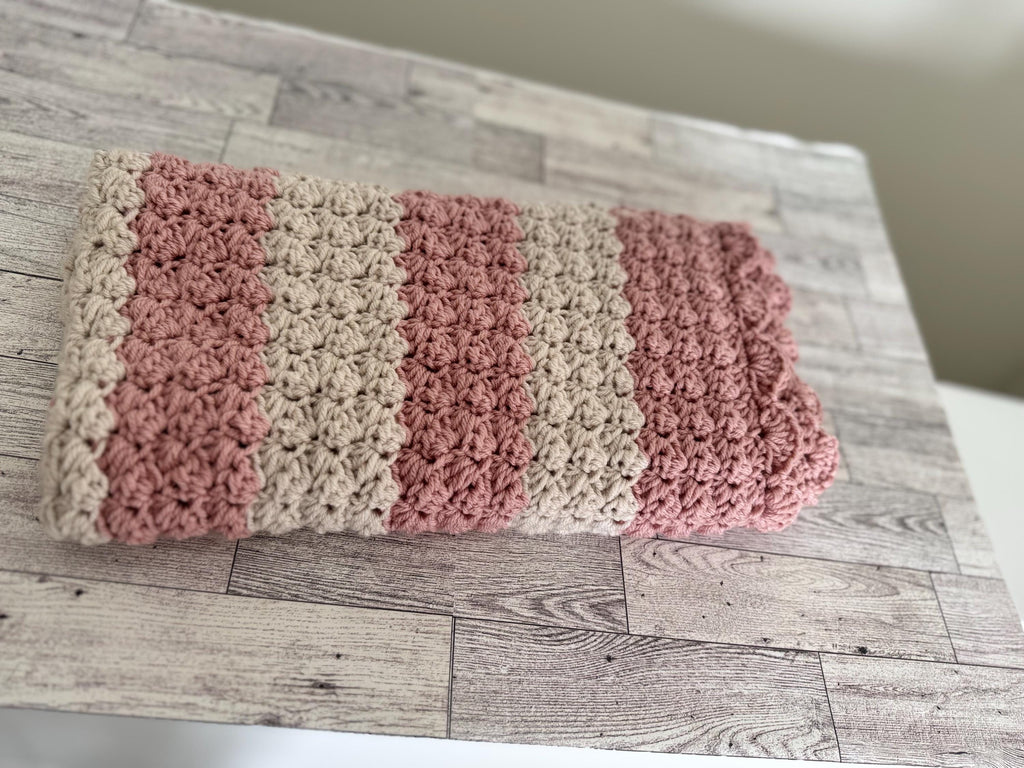 Handmade Baby blanket Crib small baby girl blanket 35”x25” cradle blanket