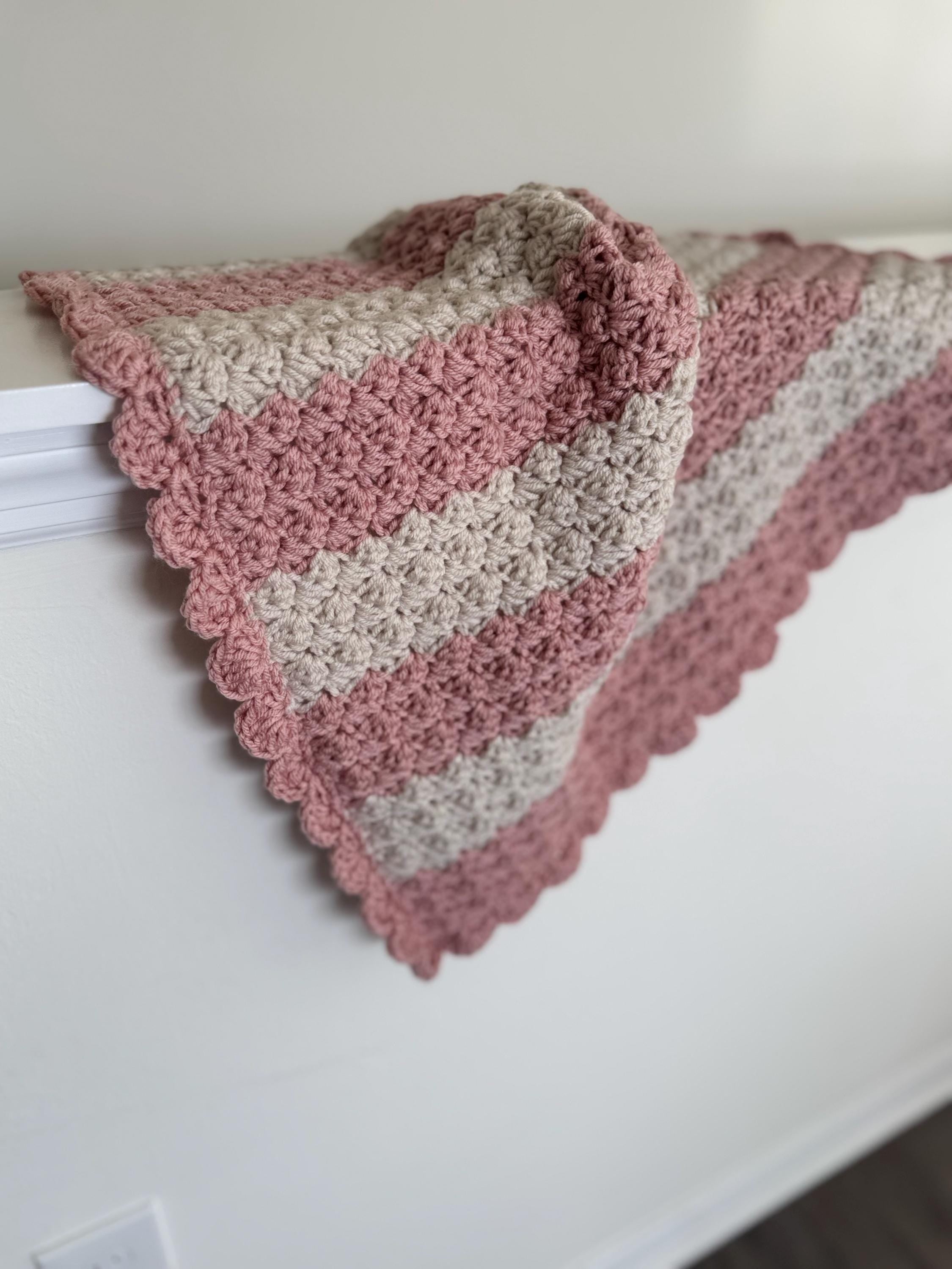 Handmade Baby blanket Crib small baby girl blanket 35”x25” cradle blanket