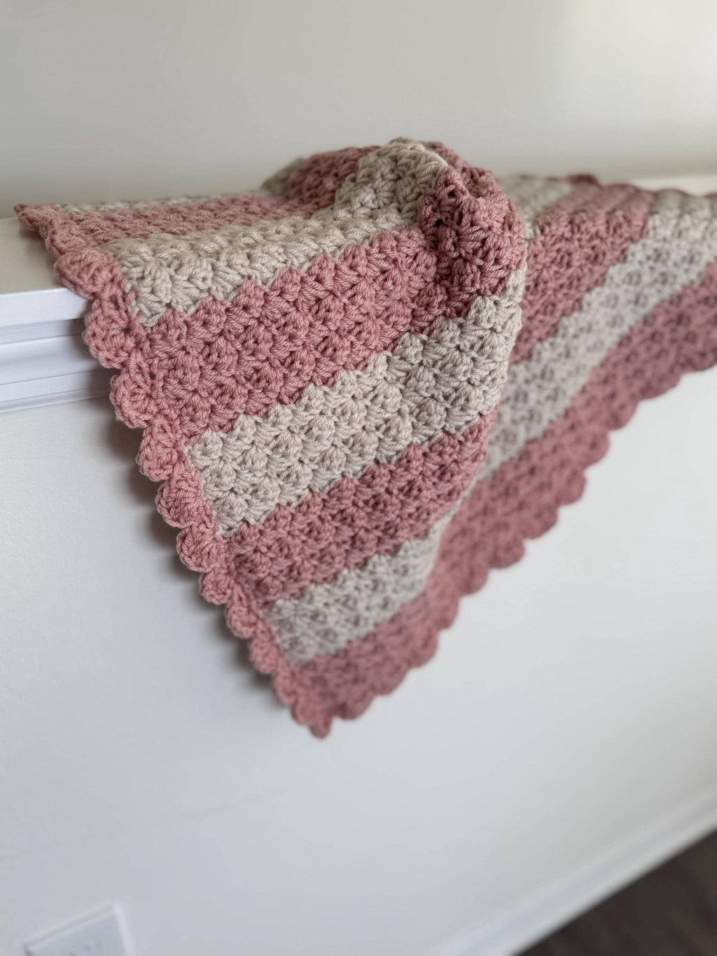 Gift Set Baby Shower Handmade Crochet Pixie Hat and Crib Size Blanket Newborn Keepsake Neutral Crochet Baby Set