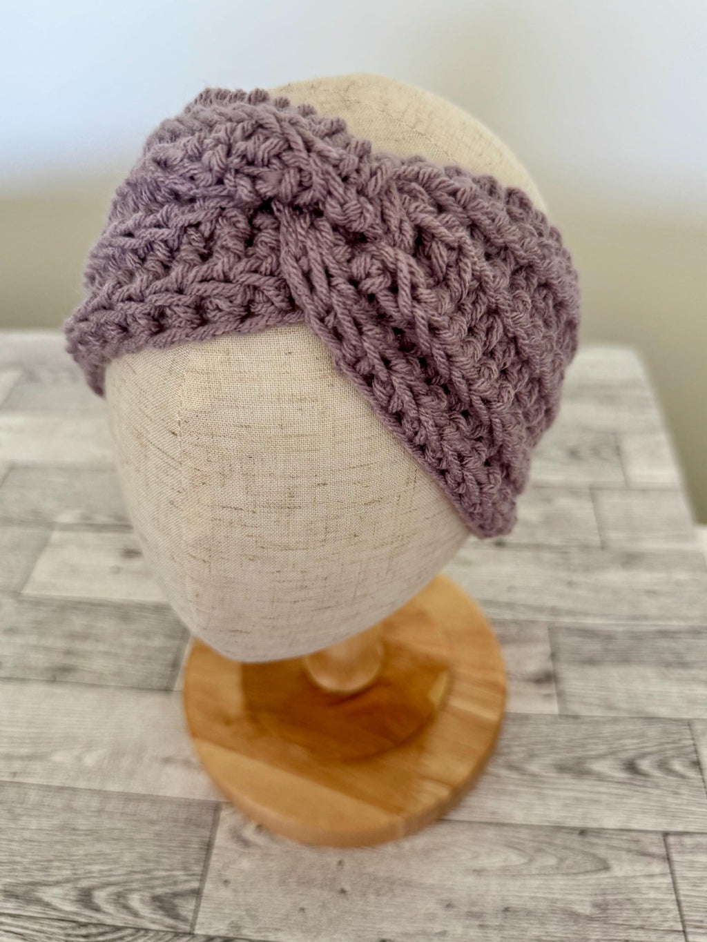 Crochet twisted headband baby or toddler sizes - Purple- stocking stuffer