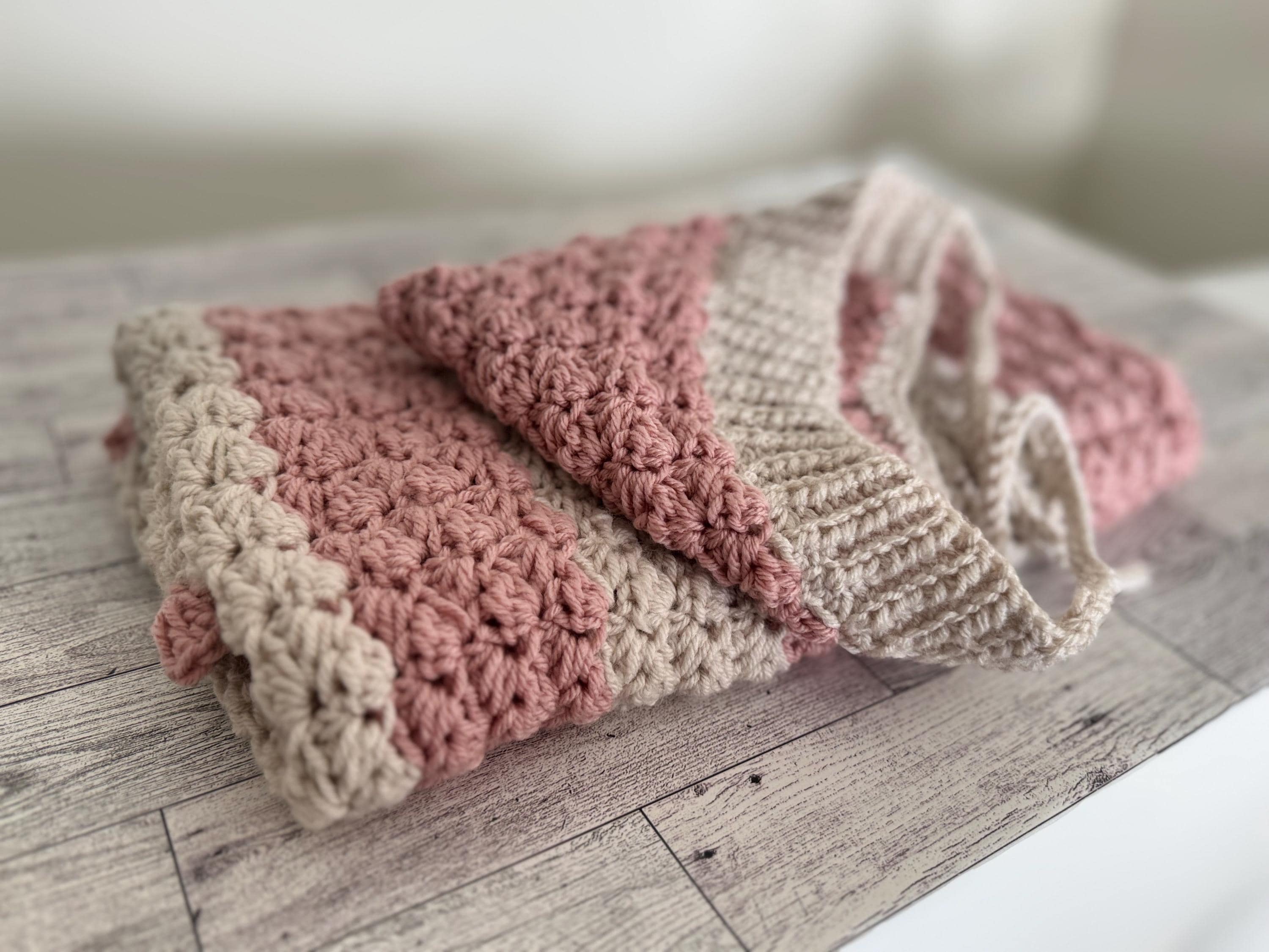 Gift Set Baby Shower Handmade Crochet Pixie Hat and Crib Size Blanket Newborn Keepsake Neutral Crochet Baby Set