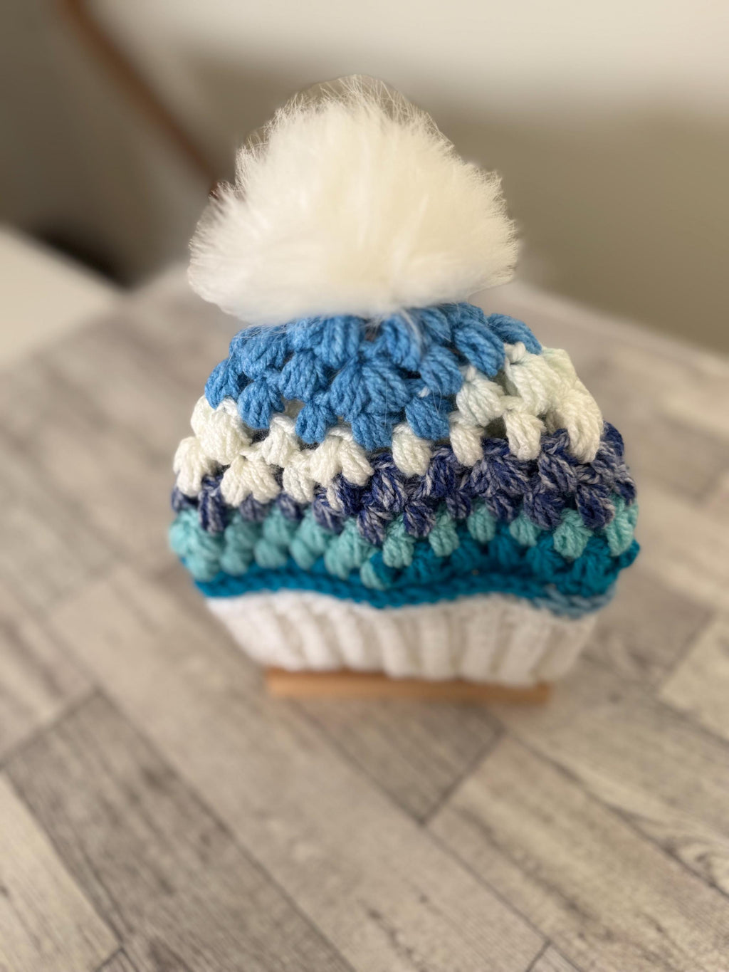 Gift Set for newborn Handmade Crochet Beanie Hat and Car Seat Size Blanket 29”x21”