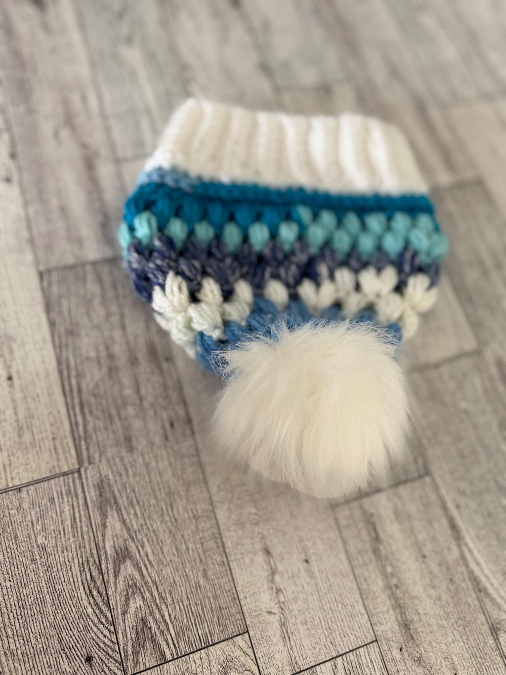 Gift Set for newborn Handmade Crochet Beanie Hat and Car Seat Size Blanket 29”x21”