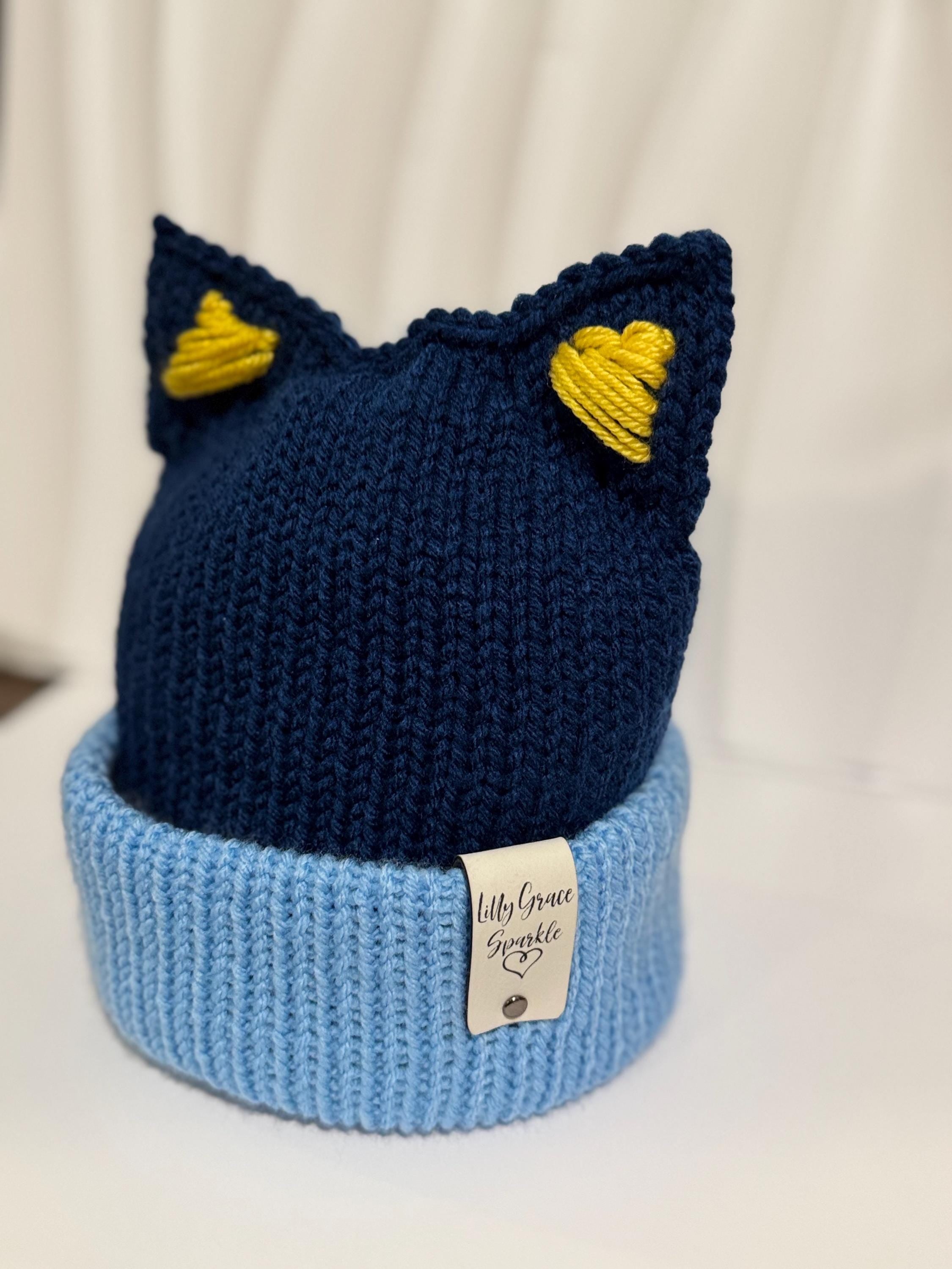 Toddler Winter Beanie Hat Red Healer Dog Hat with Ears Handmade Knit Beanie Double Layer