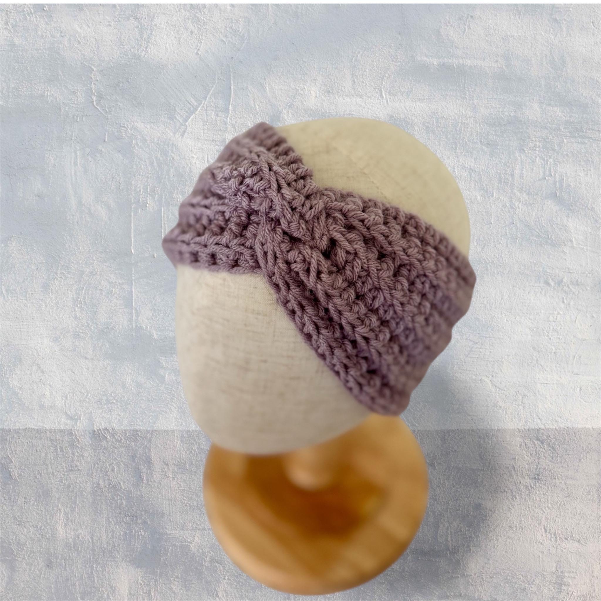 Twisted Headband for Girl Handmade Crochet Girl Earwarmer - Purple- stocking stuffer